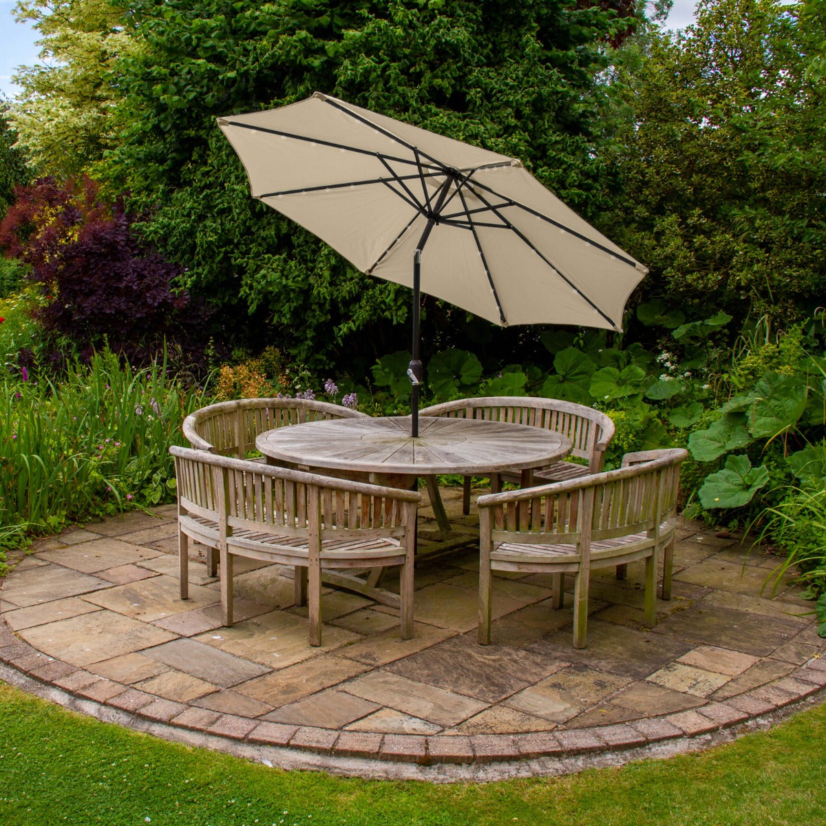 LED Parasol met Kantelfuntie 270 cm - Beige