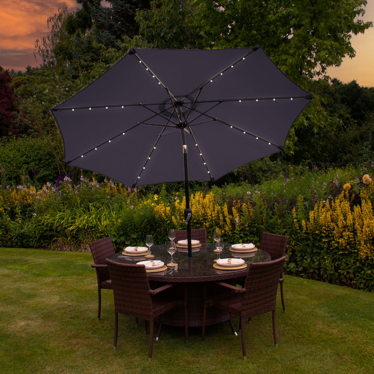 LED Parasol met Kantelfuntie 270 cm - Grijs