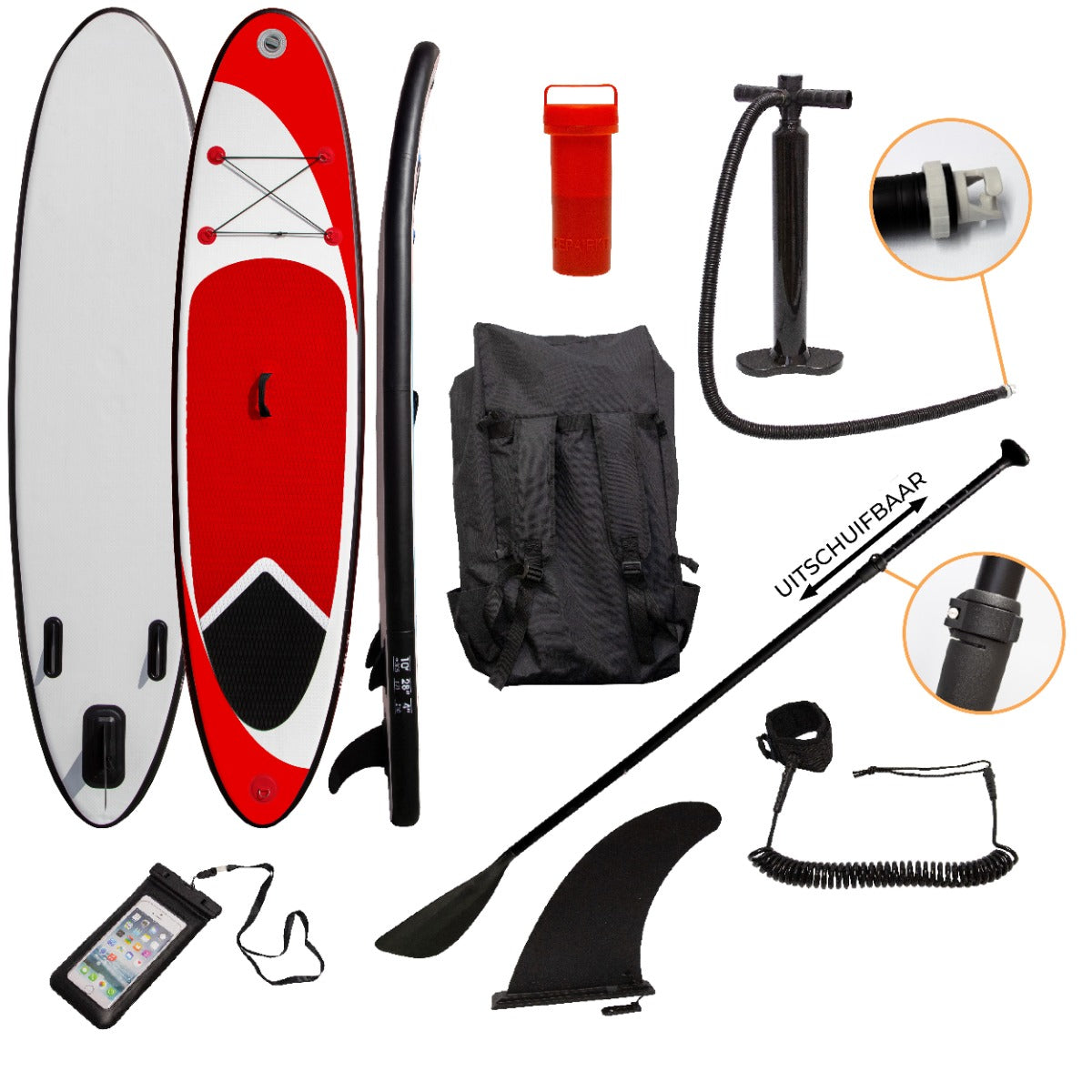 SUP Board - Opblaasbaar - 3m - Rood