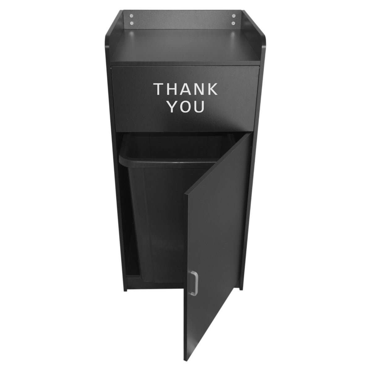 Afvalbak & Dienbladhouder Hout - Zwart - 100 Liter