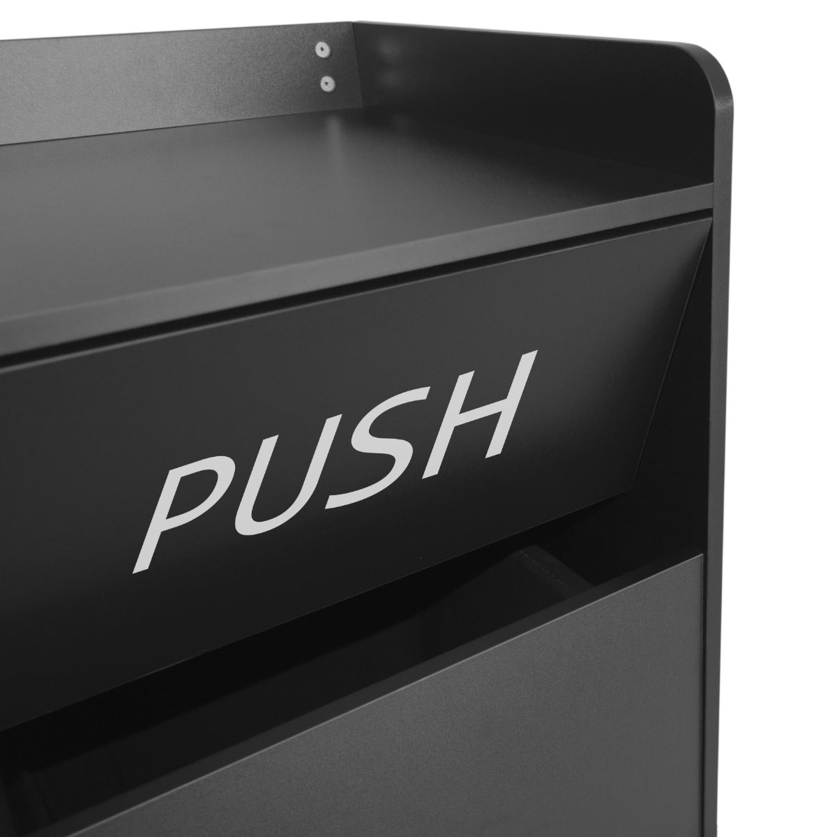 Afvalbak & Dienbladhouder Hout - Zwart - 100 Liter