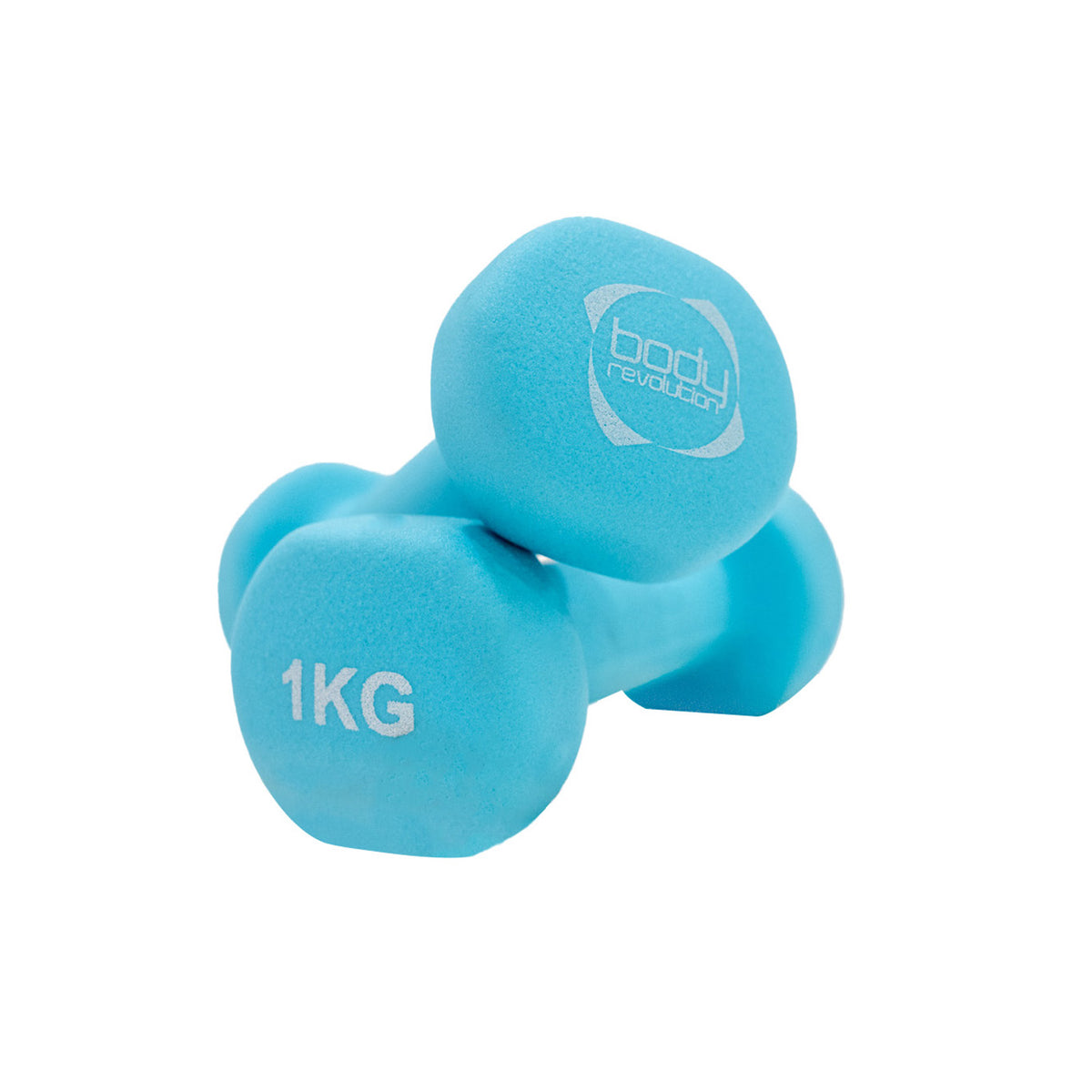 Set van 12 kg neopreen halters met rek