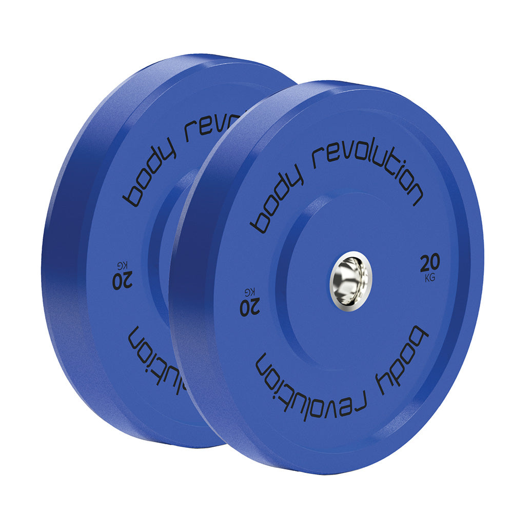 Body Revolution 100 kg Set Gekleurde Olympische Rubberen Halterschijven