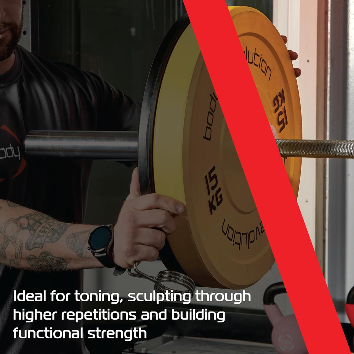 Rode Body Revolution 2 x 25 kg Olympische halterschijven met duidelijke gewichtsmarkeringen, stevig en duurzaam ontwerp voor krachttraining