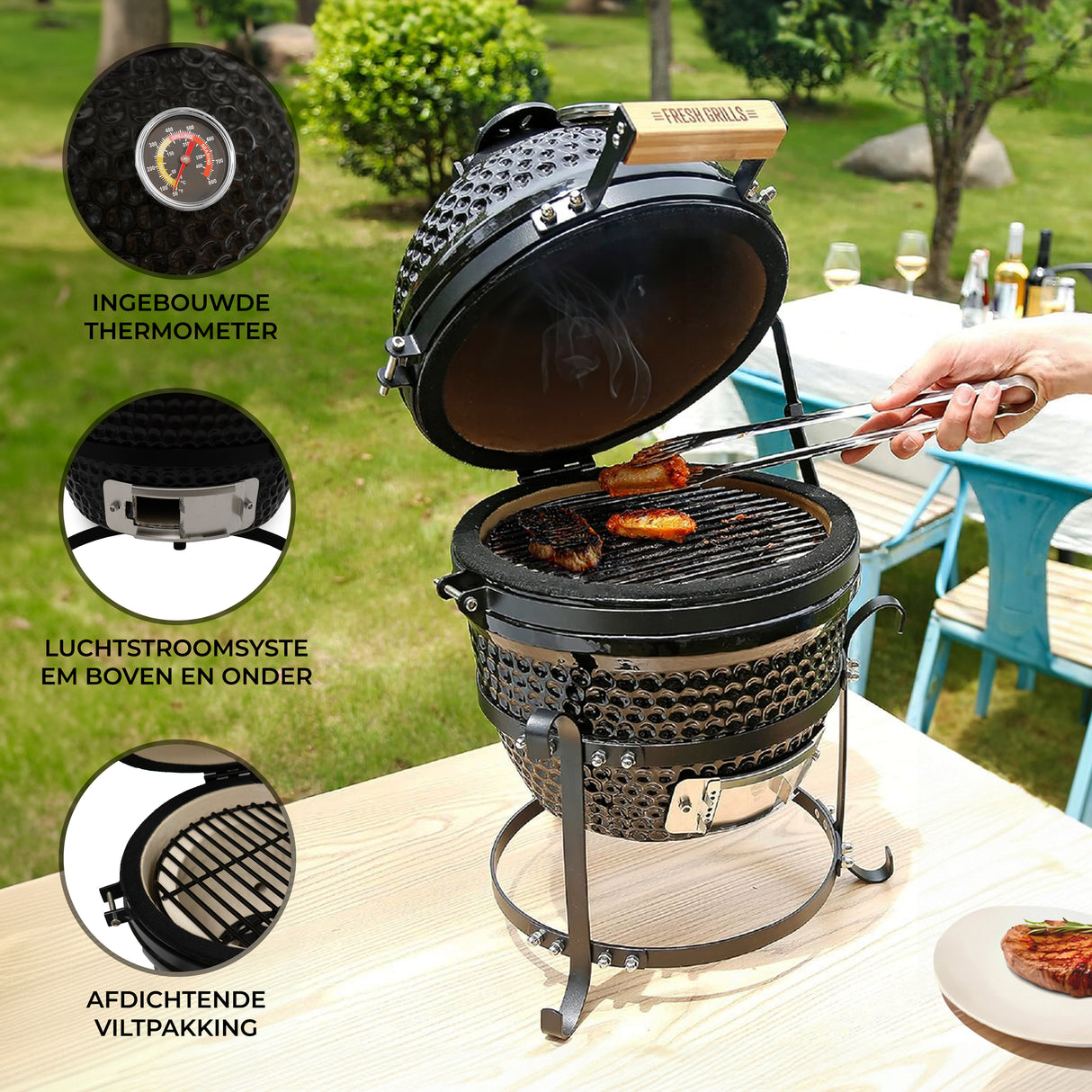 Kamado Houtskool BBQ - 33cm