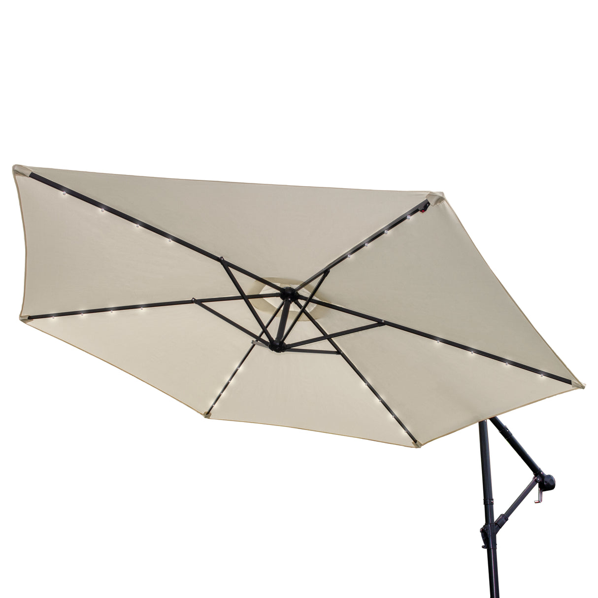 Crème 3m LED Zweefparasol met Voet