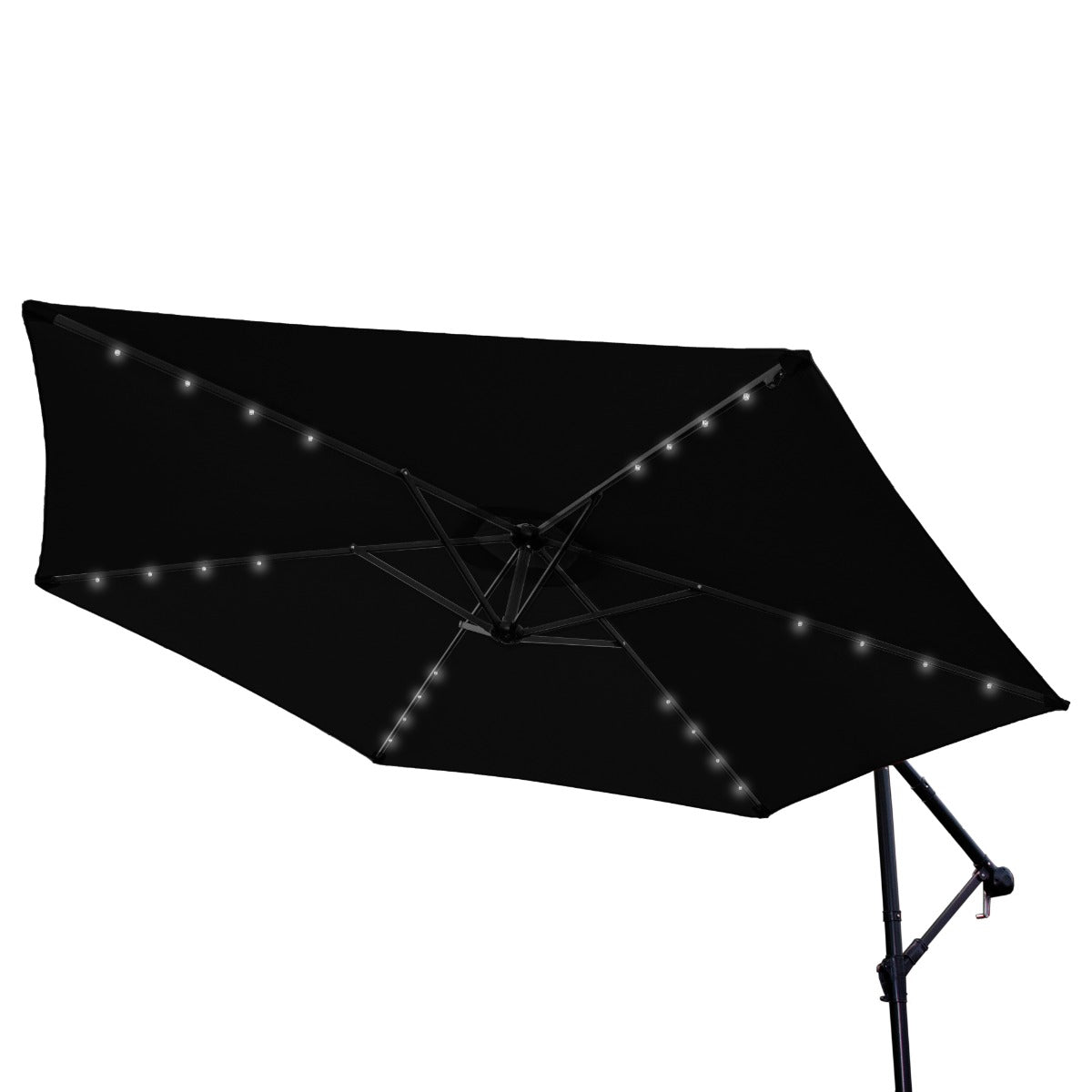Zweefparasol 3m met LED verlichting - Zwart