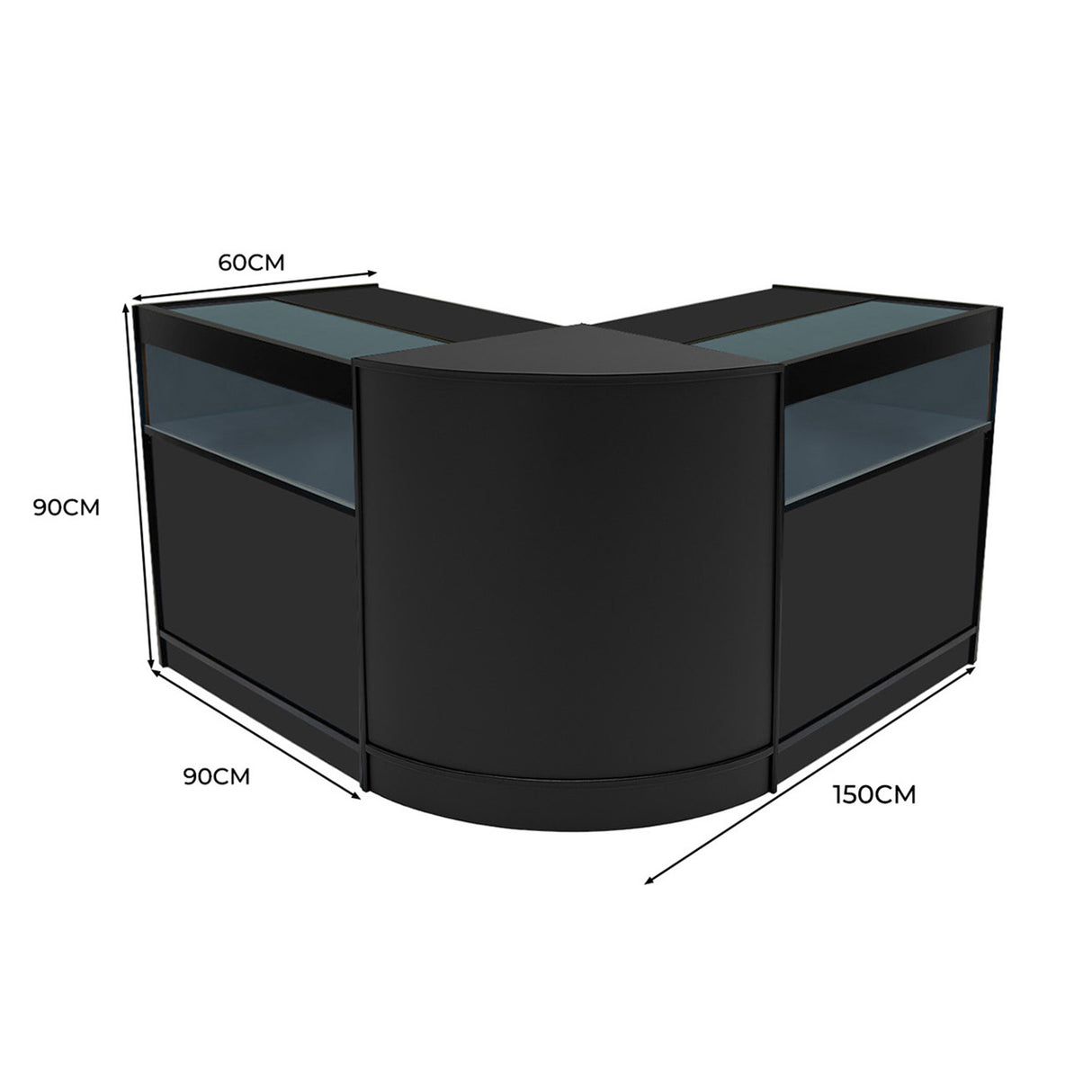 Iris LED Winkel Toonbank Set CM60 & 2 x B900 - Zwart