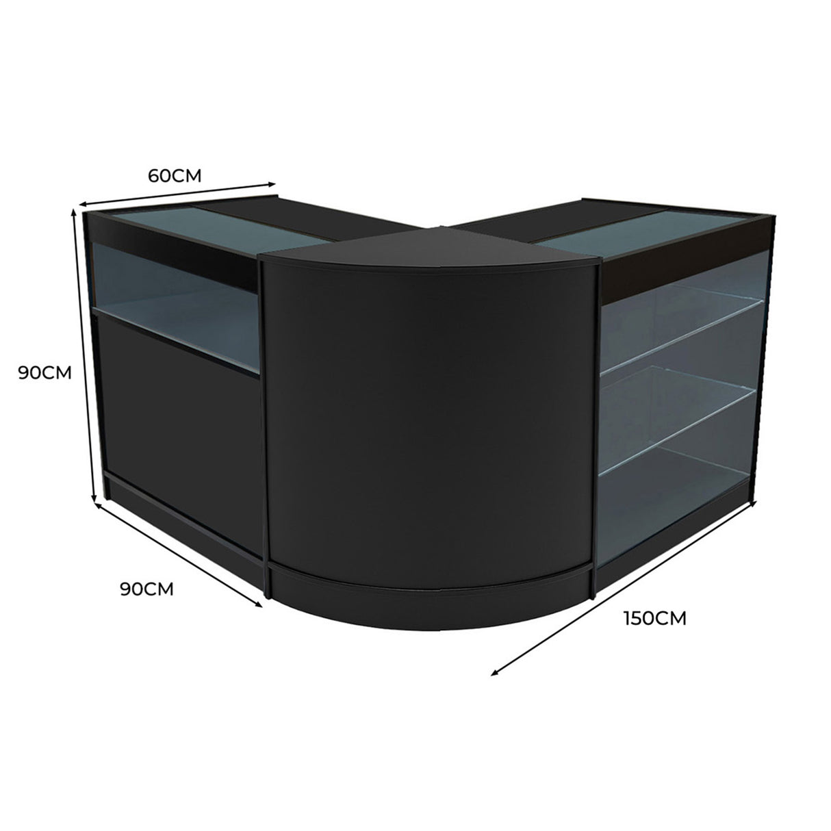 Triton LED Winkel Toonbank Set K900, B900 & CM60 - Zwart