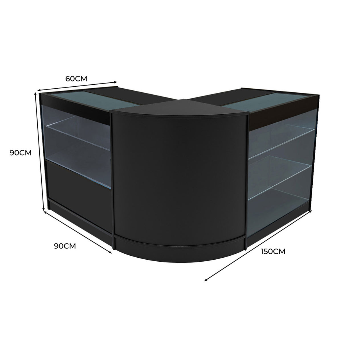 Hera LED Winkel Toonbank Set K900, C900 & CM60 - Zwart