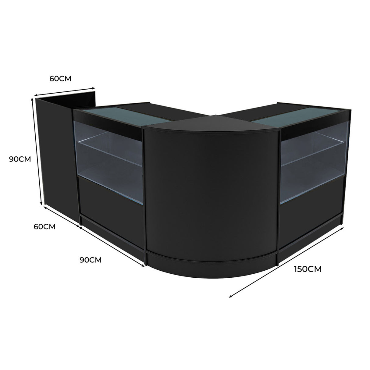 Phoenix LED Winkel Toonbank Set CM60, TB60 & 2 x C900 - Zwart