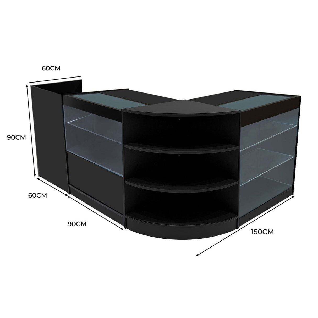 Theia LED Winkel Toonbank Set K900, C900, TB60 & LM60 - Zwart