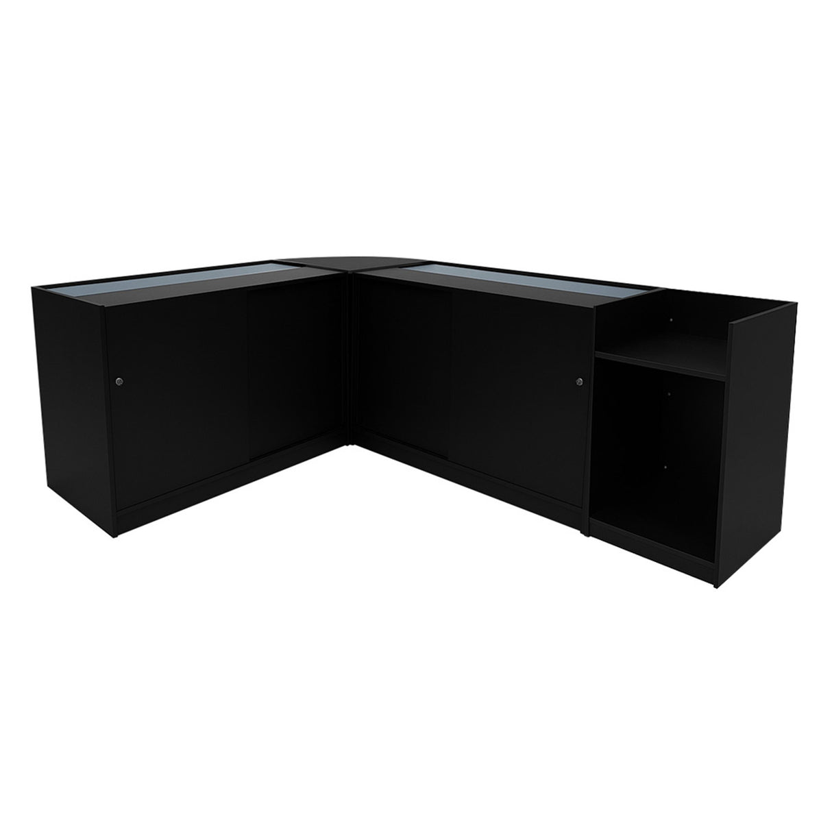 Europa LED Winkel Toonbank Set B1200, C1200, TB60 & LM60 - Zwart