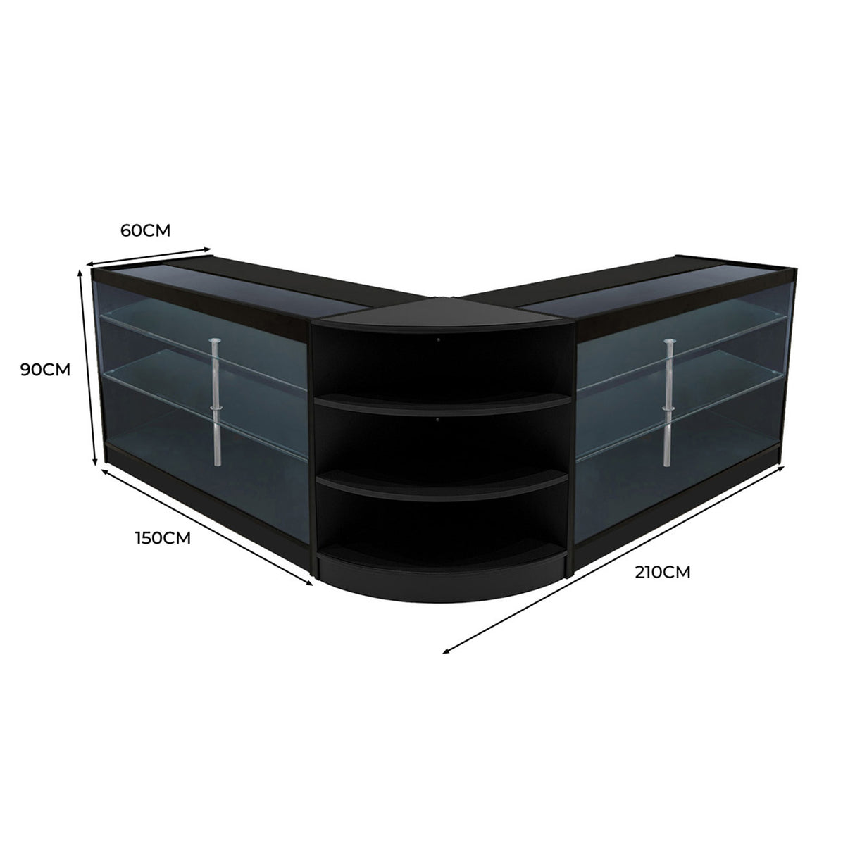 Apollo LED Winkel Toonbank Set LM60 + K1500 - Zwart