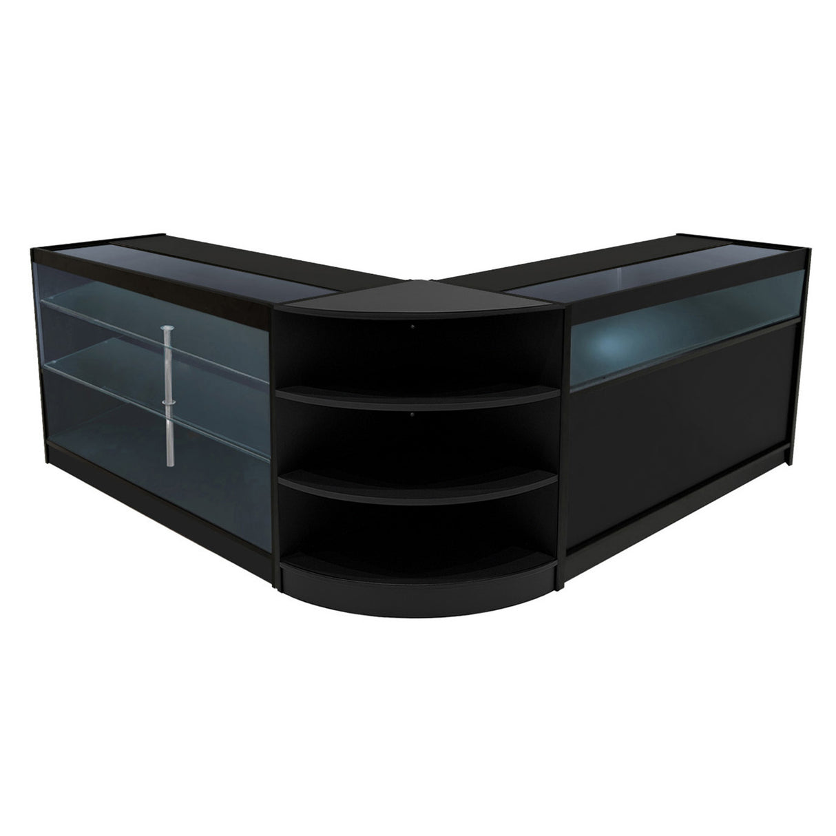 Demeter LED Winkel Toonbank Set K1500, B1500 & LM60 - Zwart