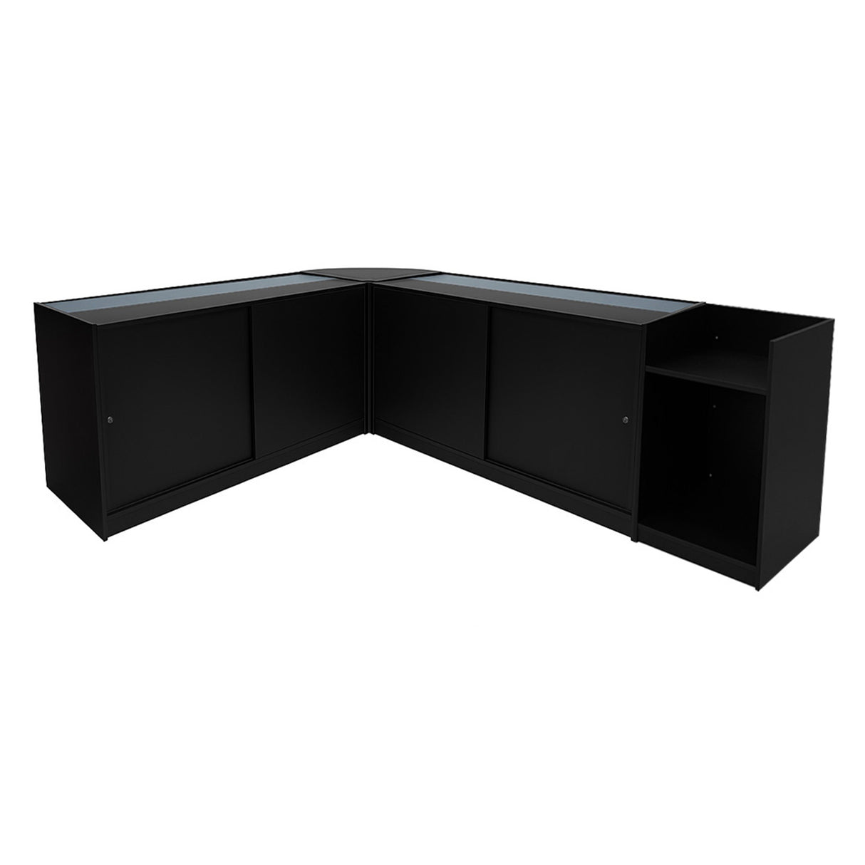 Europa LED Winkel Toonbank Set B1500, C1500, TB60 & LM60 - Zwart