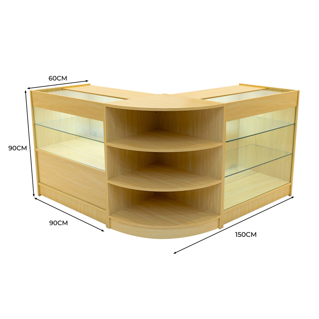 Calliope LED Winkel Toonbank Set K900, C900 & LM60 - Esdoorn