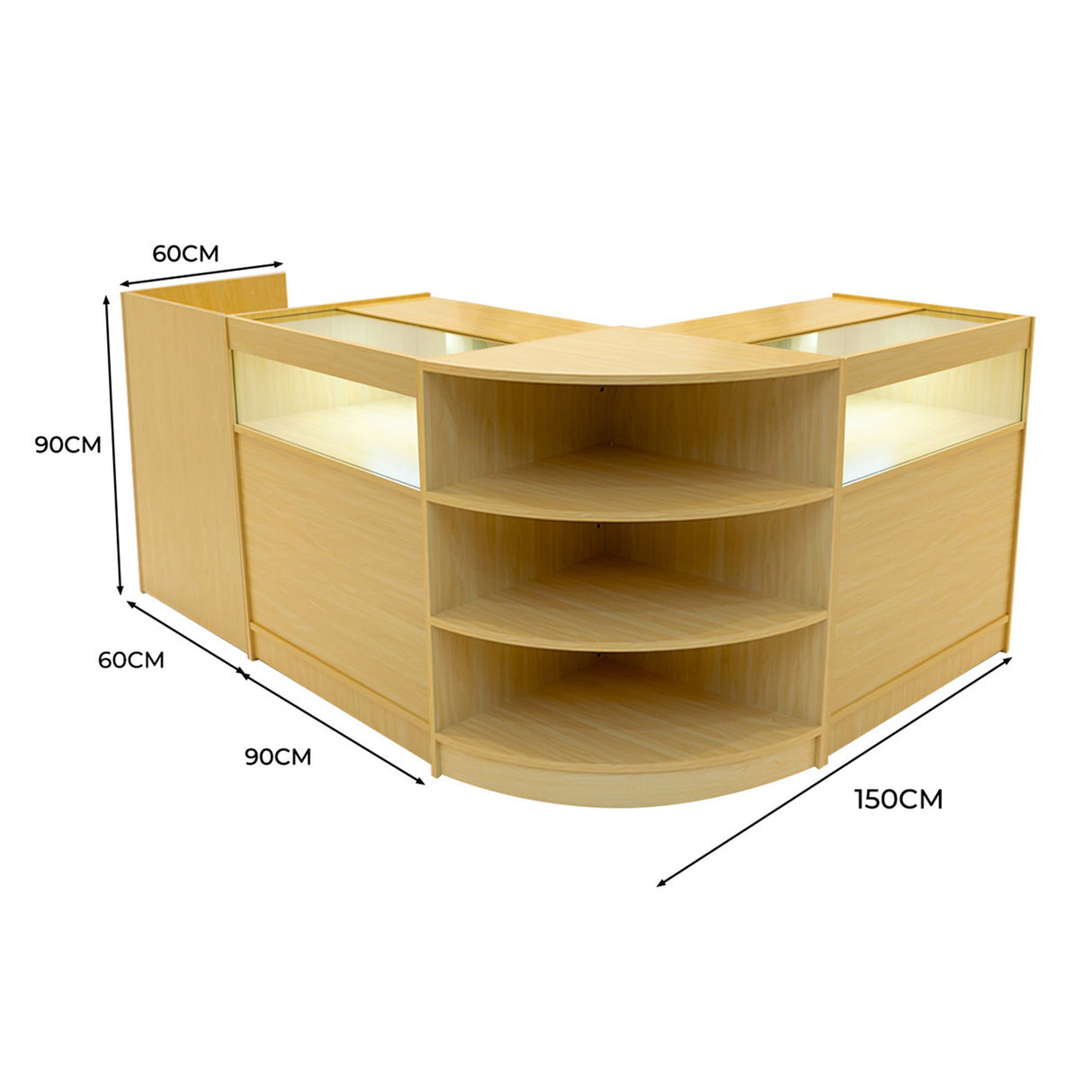 Sagittarius LED Winkel Toonbank Set LM60, TB60 & 2 x B900 - Esdoorn