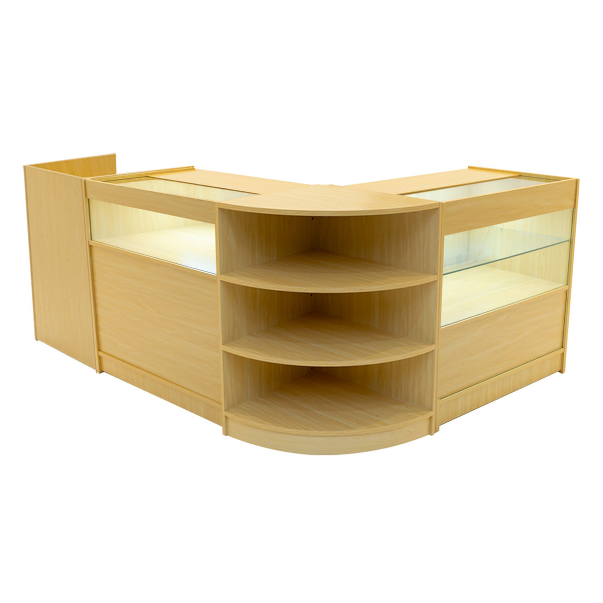 Europa LED Winkel Toonbank Set B900, C900, TB60 & LM60 - Esdoorn