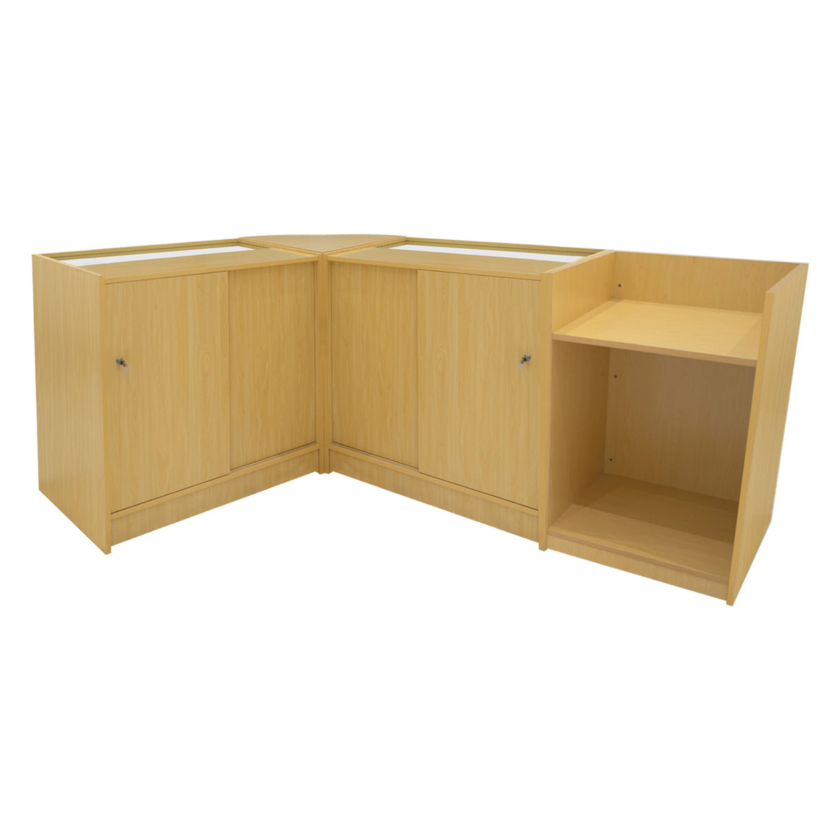 Europa LED Winkel Toonbank Set B900, C900, TB60 & LM60 - Esdoorn