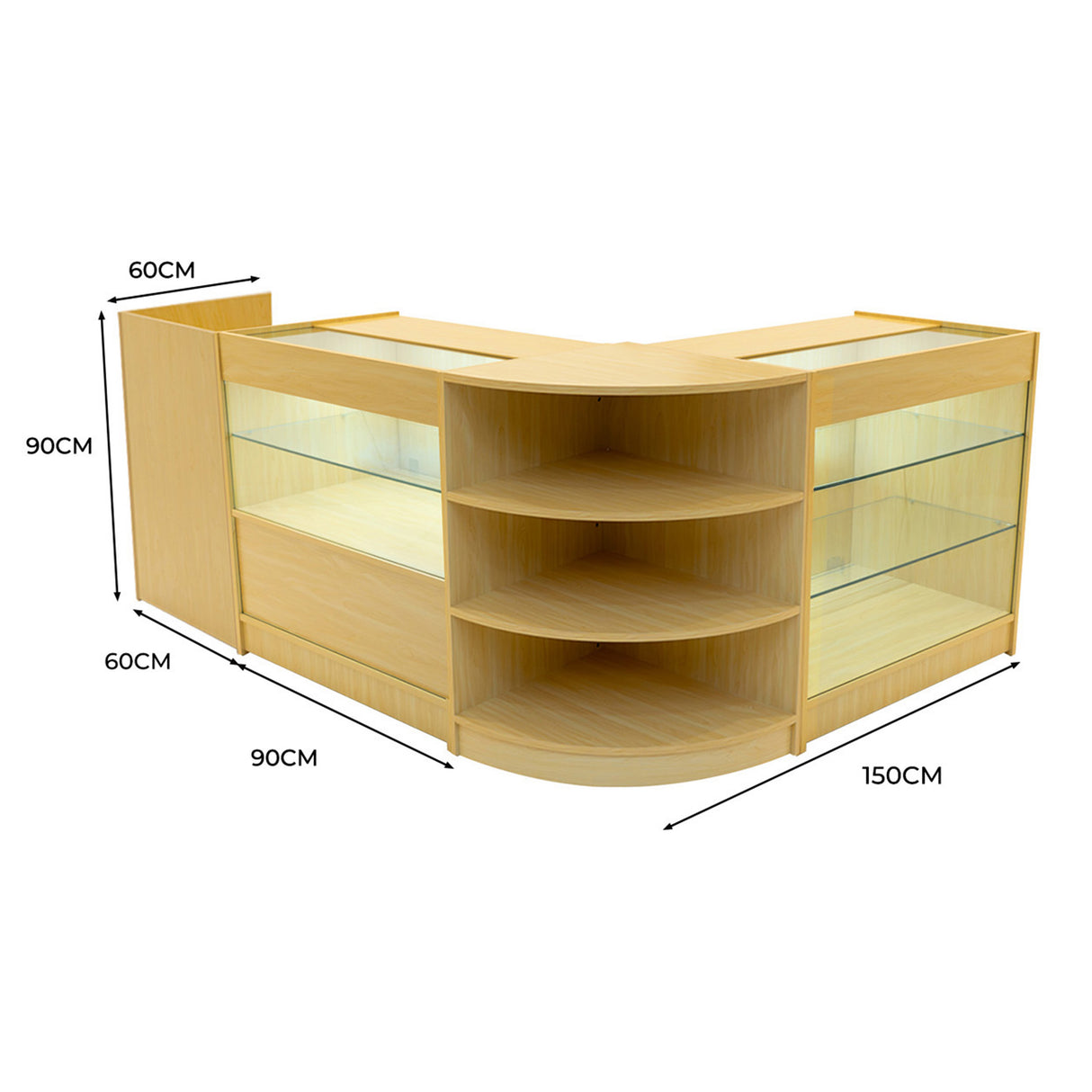 Theia LED Winkel Toonbank Set K900, C900, TB60 & LM60 - Esdoorn