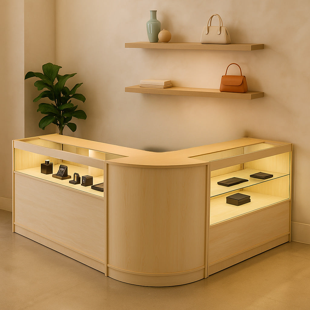 Adonis LED Winkel Toonbank Set B1200, C1200 & CM60 - Esdoorn