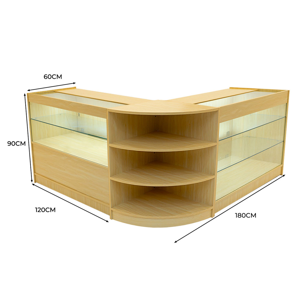 Calliope LED Winkel Toonbank Set K1200, C1200 & LM60 - Esdoorn