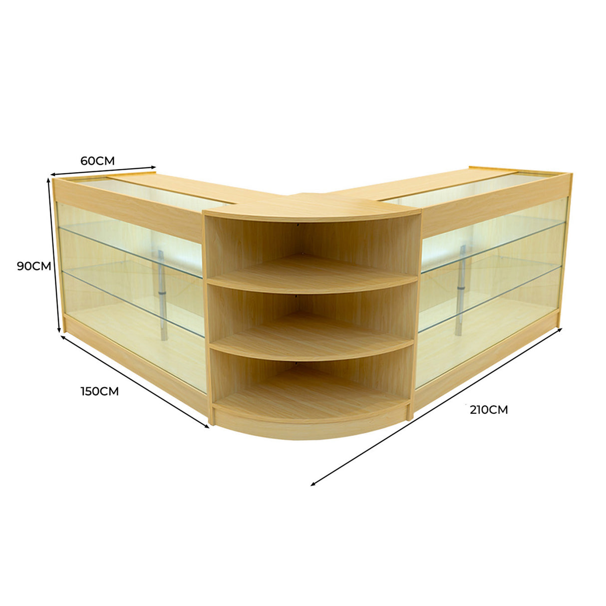 Apollo LED Winkel Toonbank Set LM60 & 2 x K1500 - Esdoorn