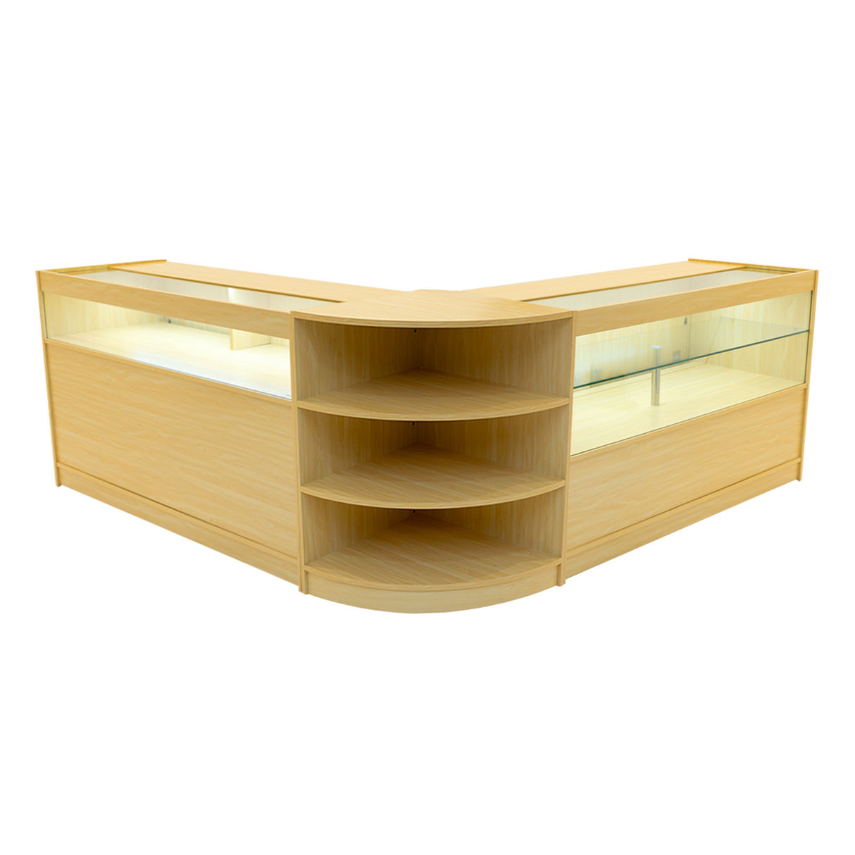 Harmonia LED Winkel Toonbank Set B1500, C1500 & LM60 - Esdoorn