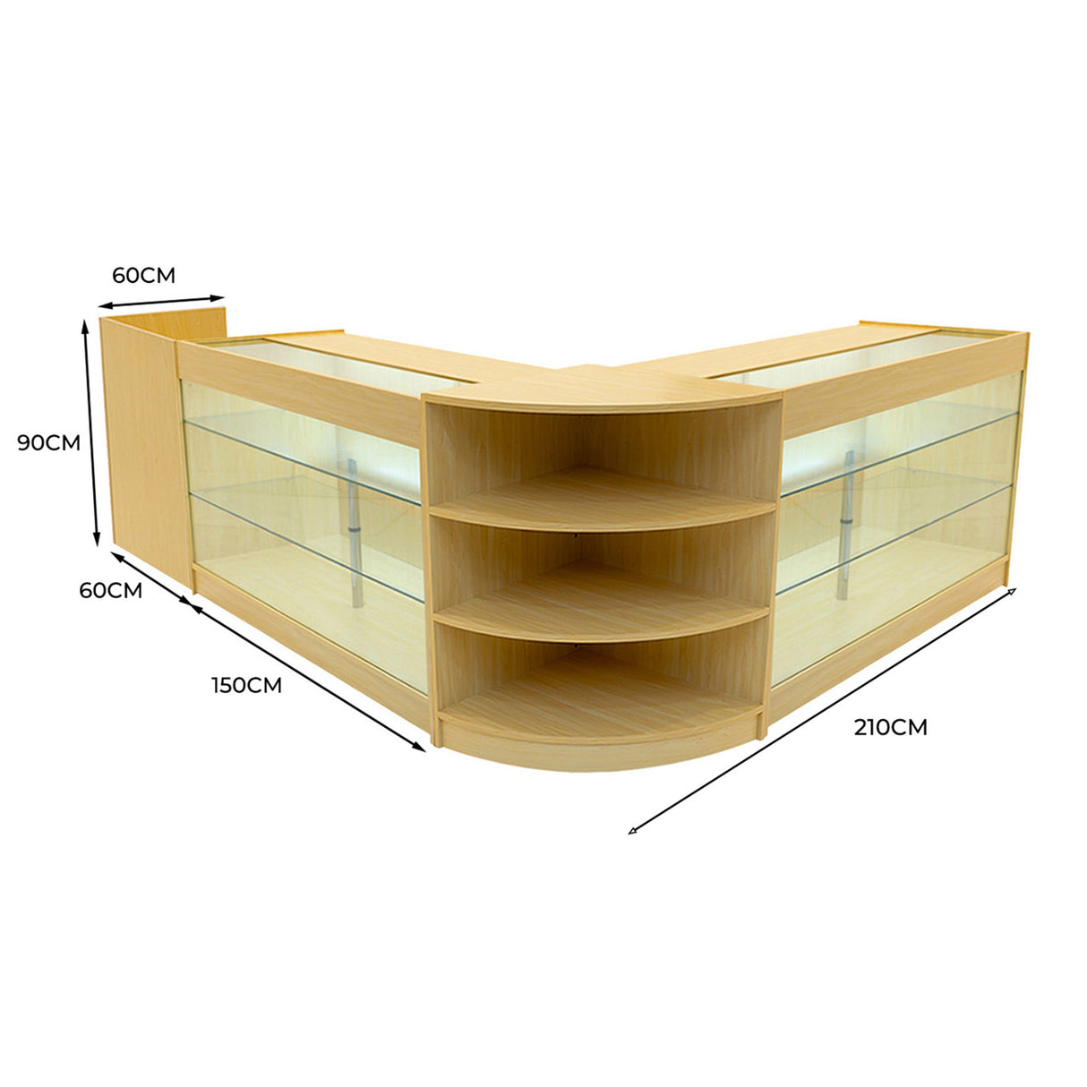 Astro LED Winkel Toonbank Set LM60, TB60 & 2 x K1500 - Esdoorn