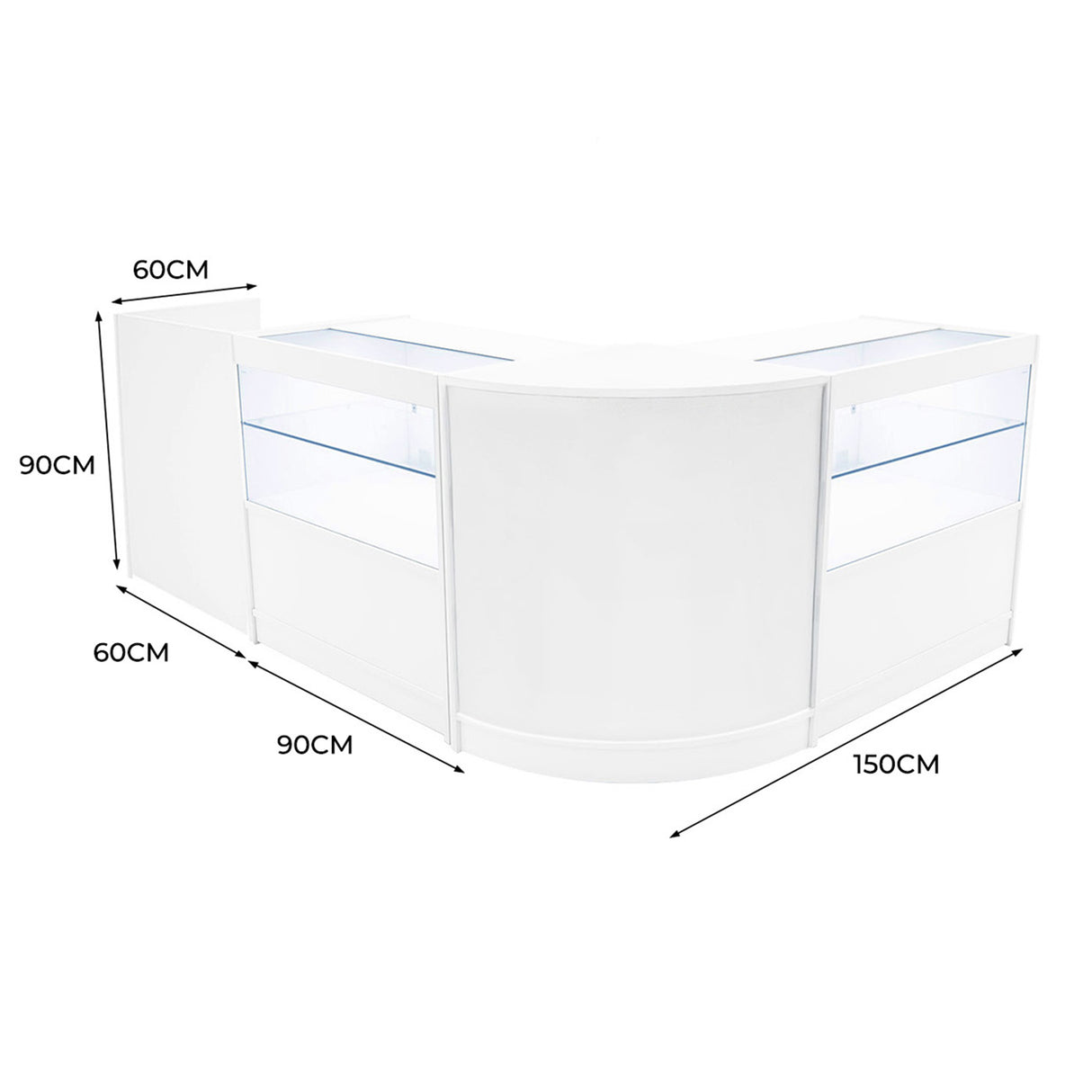 Phoenix LED Winkel Toonbank Set CM60, TB60 & 2 x C900 - Wit