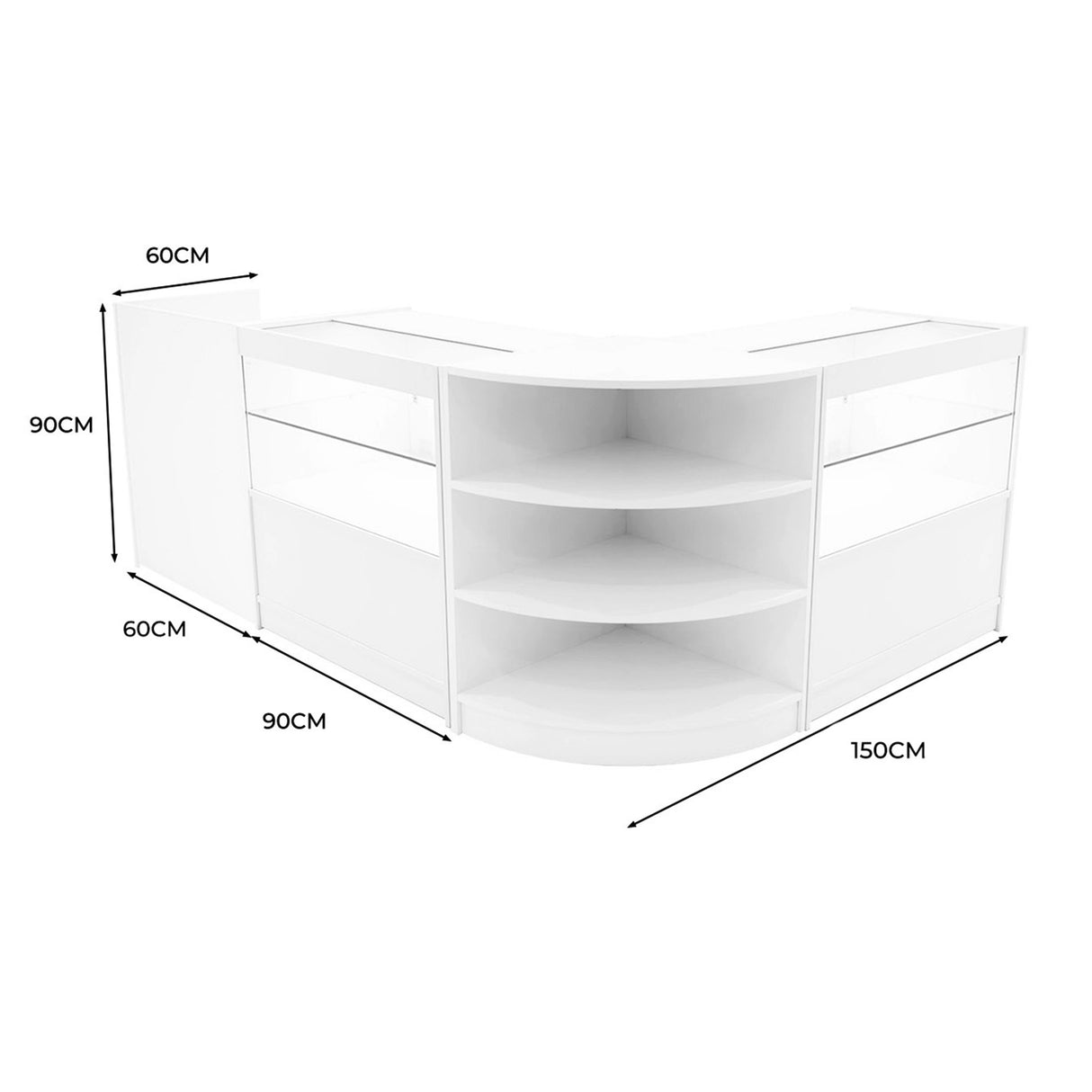 Eclipse LED Winkel Toonbank Set LM60, TB60 & 2 x C900 - Wit