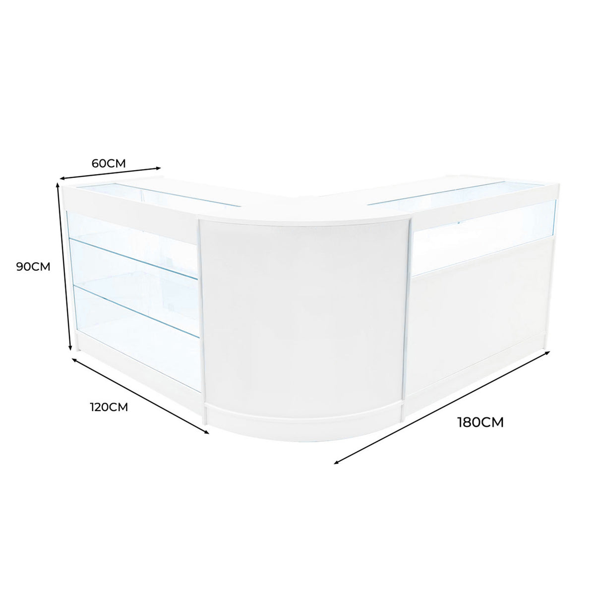 Triton LED Winkel Toonbank Set K1200, B1200 & CM60 - Wit