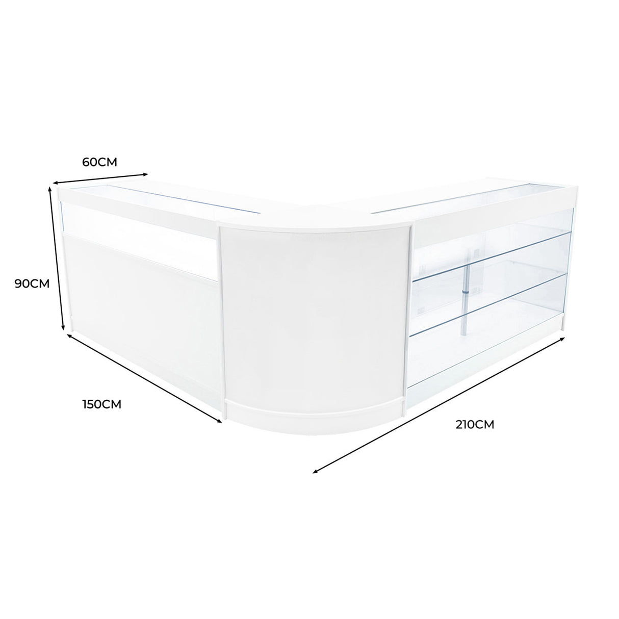 Triton LED Winkel Toonbank Set K1500, B1500 & CM60 - Wit