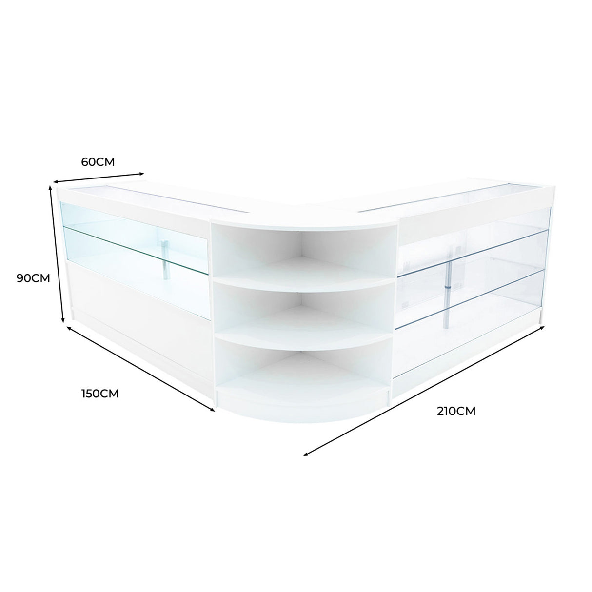 Calliope LED Winkel Toonbank Set K1500, C1500 & LM60 - Wit