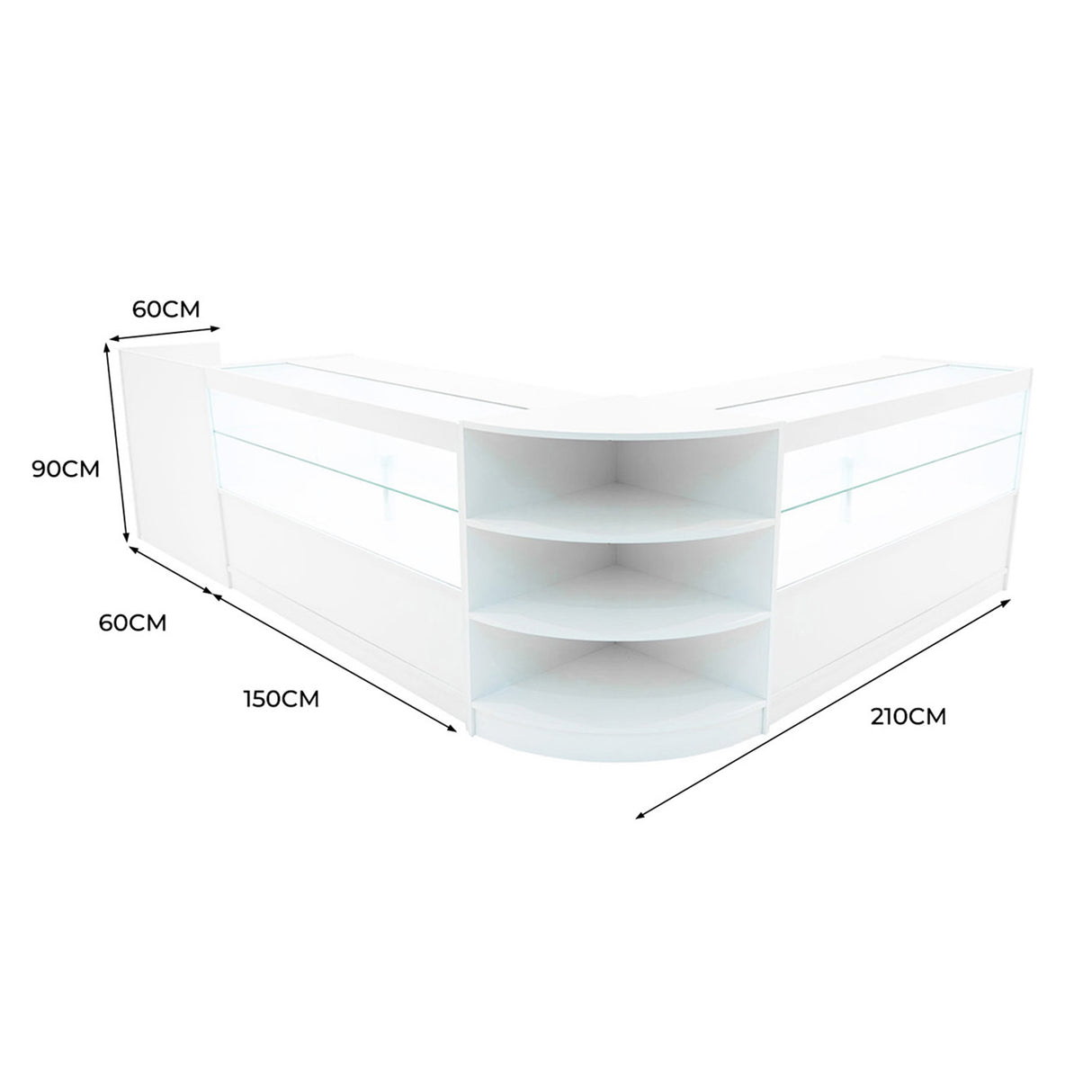 Eclipse LED Winkel Toonbank Set LM60, TB60 & 2 x C1500 - Wit