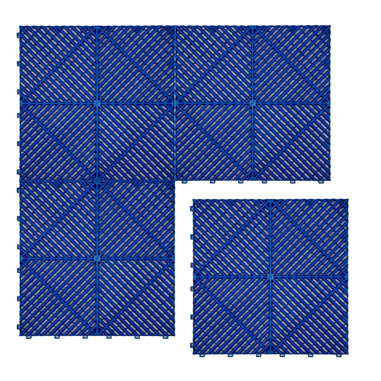 Geventileerde Kliktegels 3,2m x 6m voor Garage en Werkplaatsen, Antislip - 120 Blauw