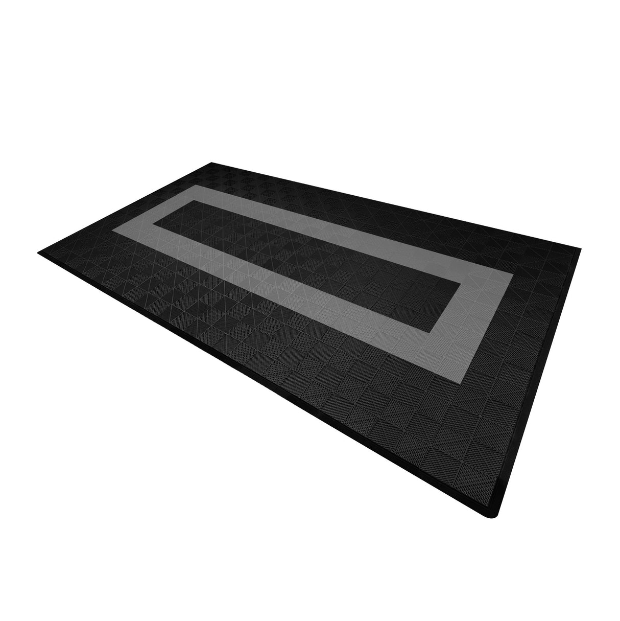 Geventileerde Kliktegels 3,2m x 6m voor Garage en Werkplaatsen, Antislip - 90 Zwart en 30 Grijs
