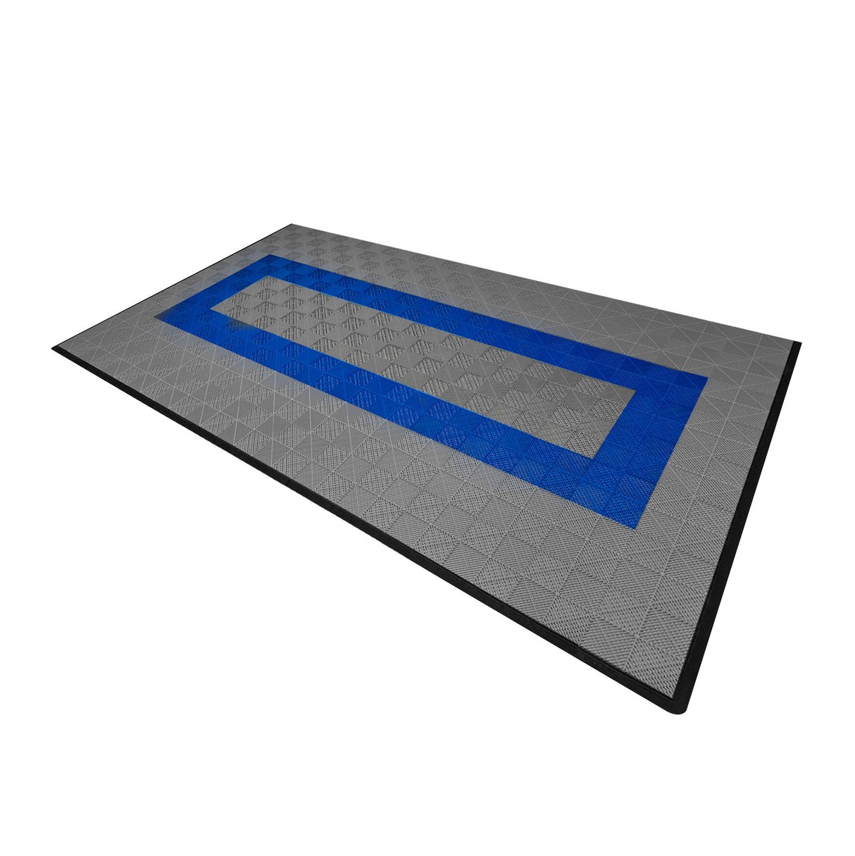 Geventileerde Kliktegels 3,2m x 6m voor Garage en Werkplaatsen, Antislip - 90 Grijs en 30 Blauw