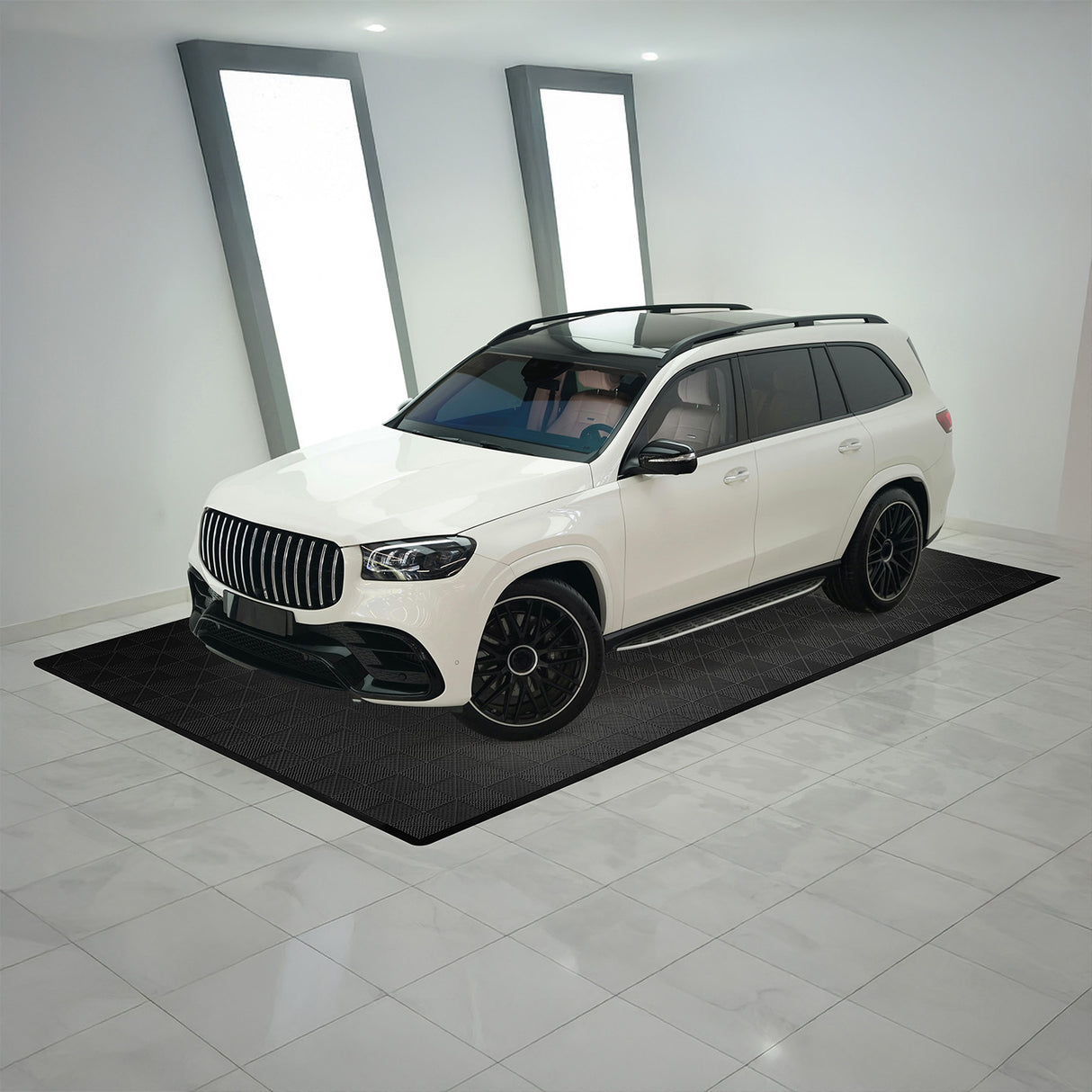 Geventileerde Kliktegels 6m x 6m voor Garage en Werkplaatsen, Antislip - Zwart