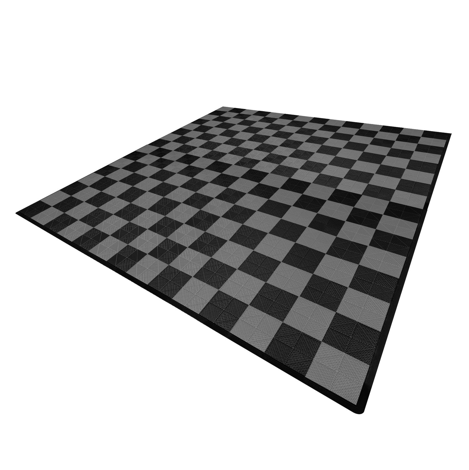 Geventileerde Kliktegels 6m x 6m voor Garage en Werkplaatsen, Antislip - 120 Zwart en 120 Grijs