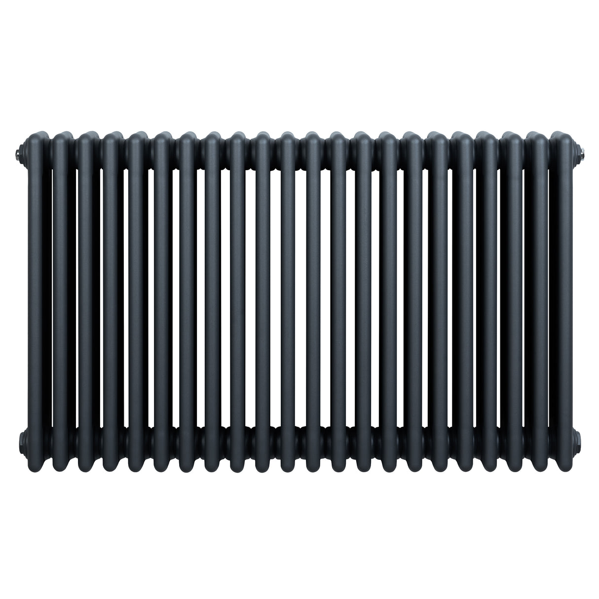 Traditionele 4-kolom radiator in antraciet grijs, 600 x 1010 mm, met een gladde, stevige afwerking en rechte lijnen