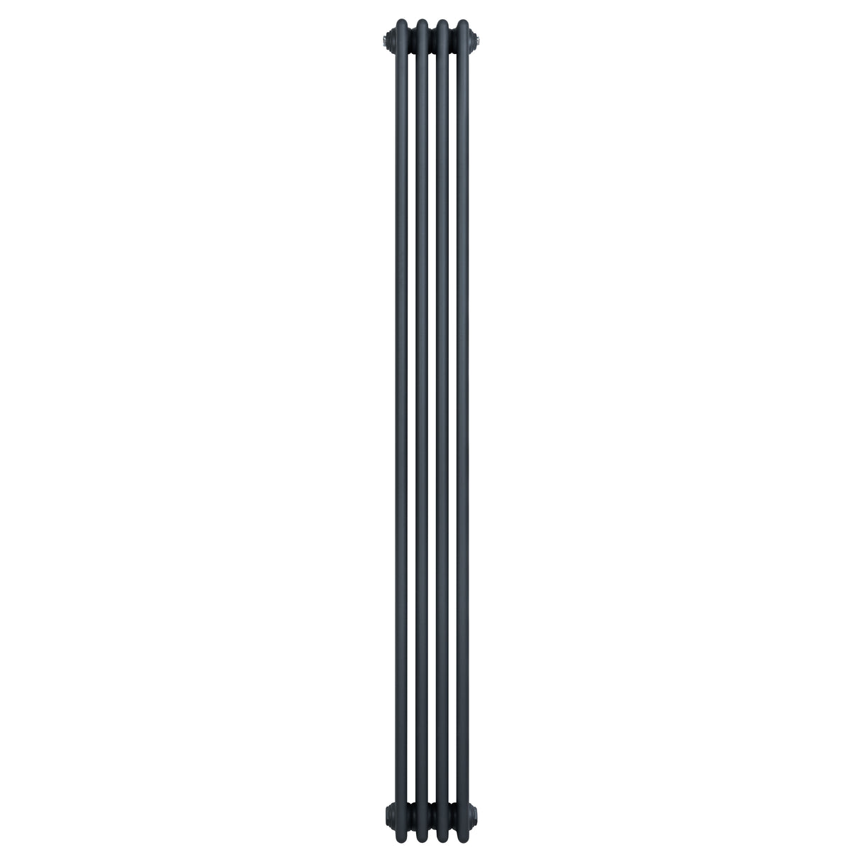 Traditionele 4-kolom radiator in antraciet grijs, 1800 x 200mm, met een strakke, verticale vorm en gladde afwerking