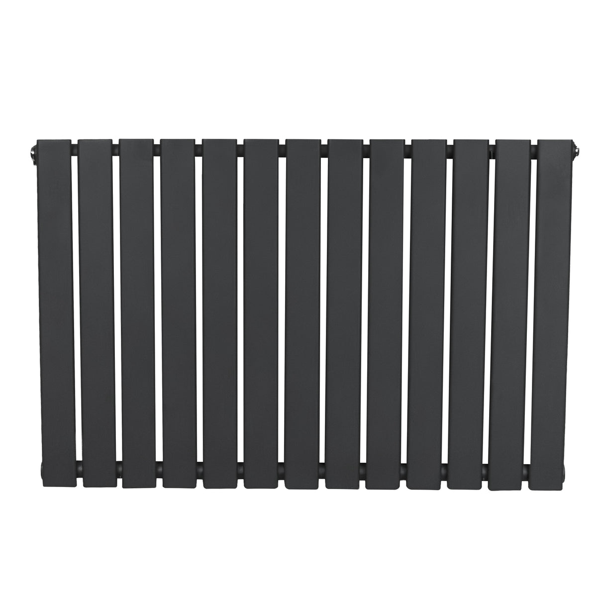 Vlakke designradiator met antracietgrijze afwerking, 1 kolom, 600 x 910 mm, met strakke, moderne lijnen en een gladde textuur
