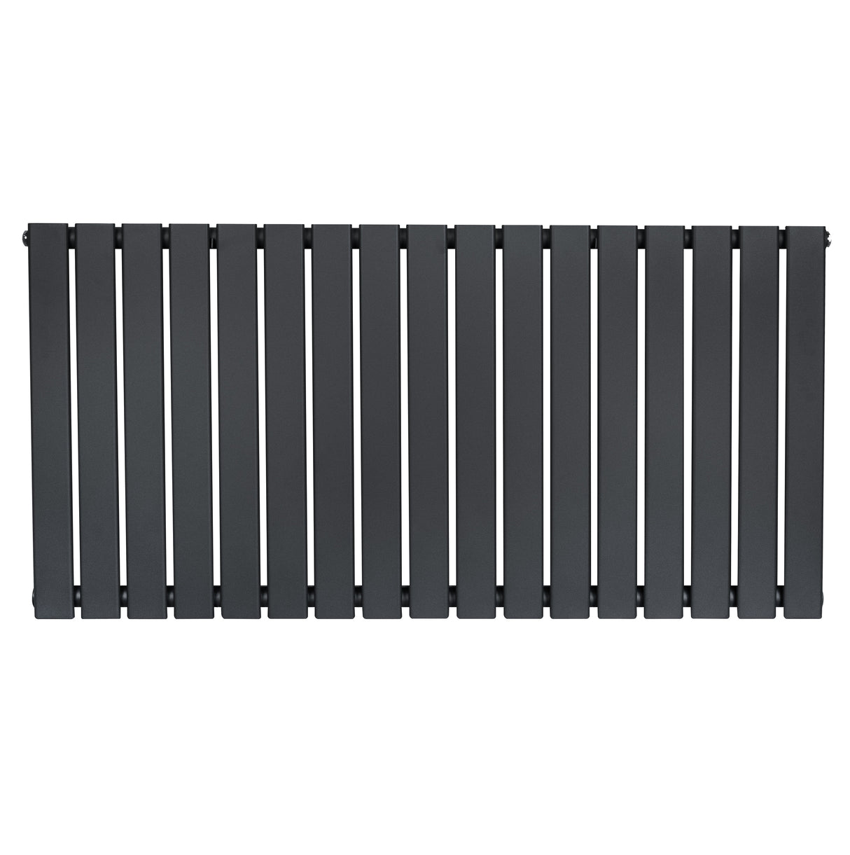 Vlakke panelen design radiator in antraciet grijs, 1 kolom, 600 x 1190mm, met een strakke, moderne uitstraling en gladde afwerking