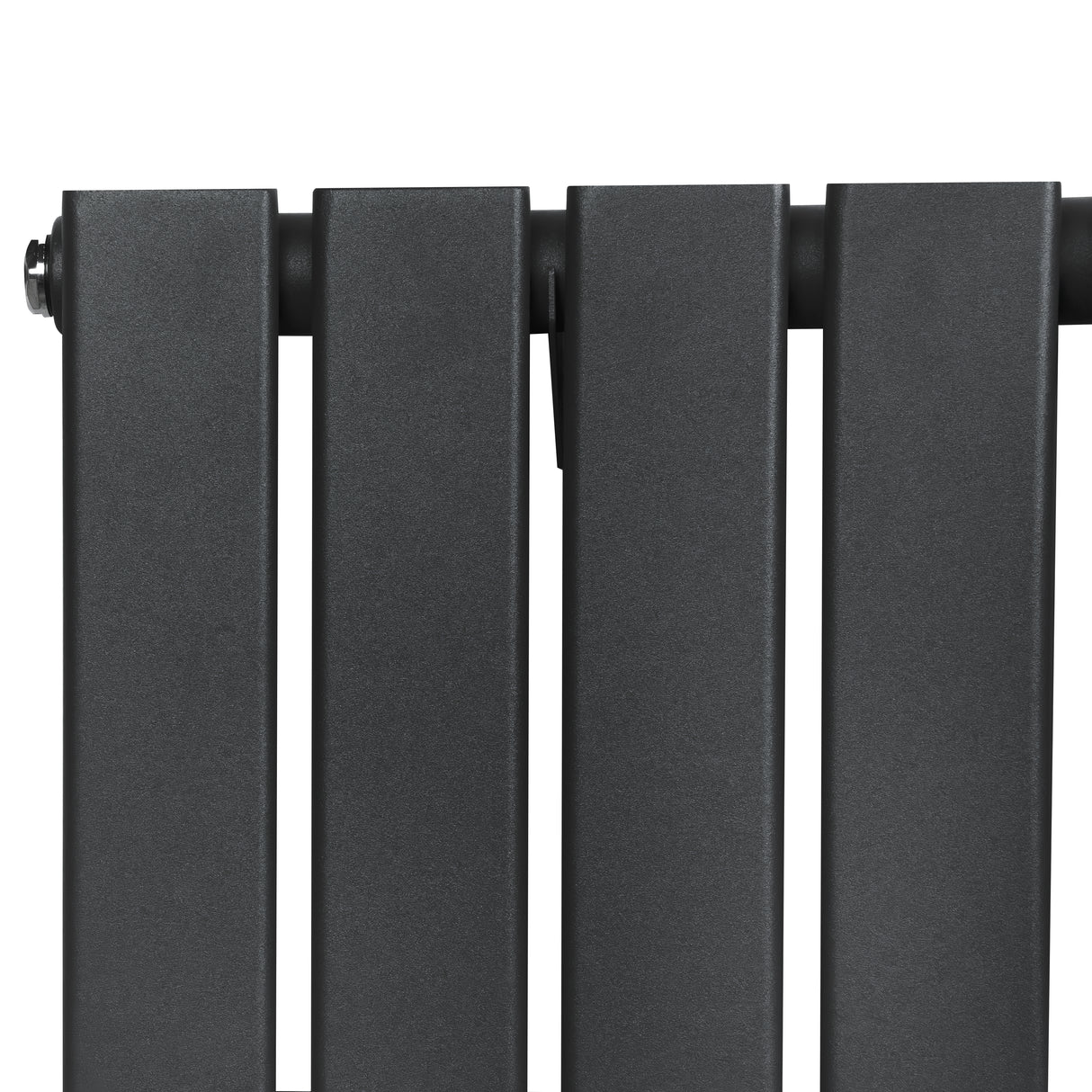 Vlakke panelen design radiator in antraciet grijs, 1 kolom, 600 x 1400mm, met een strakke en moderne afwerking en textuur