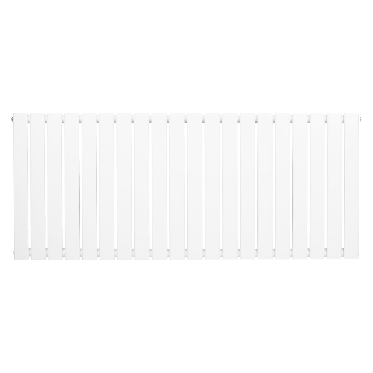 Witte design radiator met vlakke panelen en één kolom, afmetingen 600 x 1400 mm, strakke lijnen en moderne uitstraling