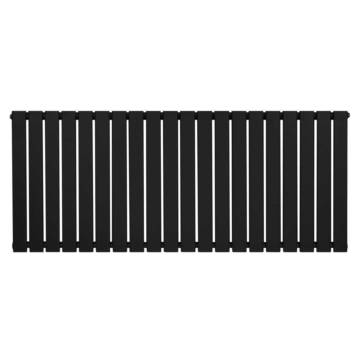 Zwart designradiator met vlakke panelen, 1 kolom, afmetingen 600 x 1400 mm, strak en modern uiterlijk, geschikt voor elke ruimte
