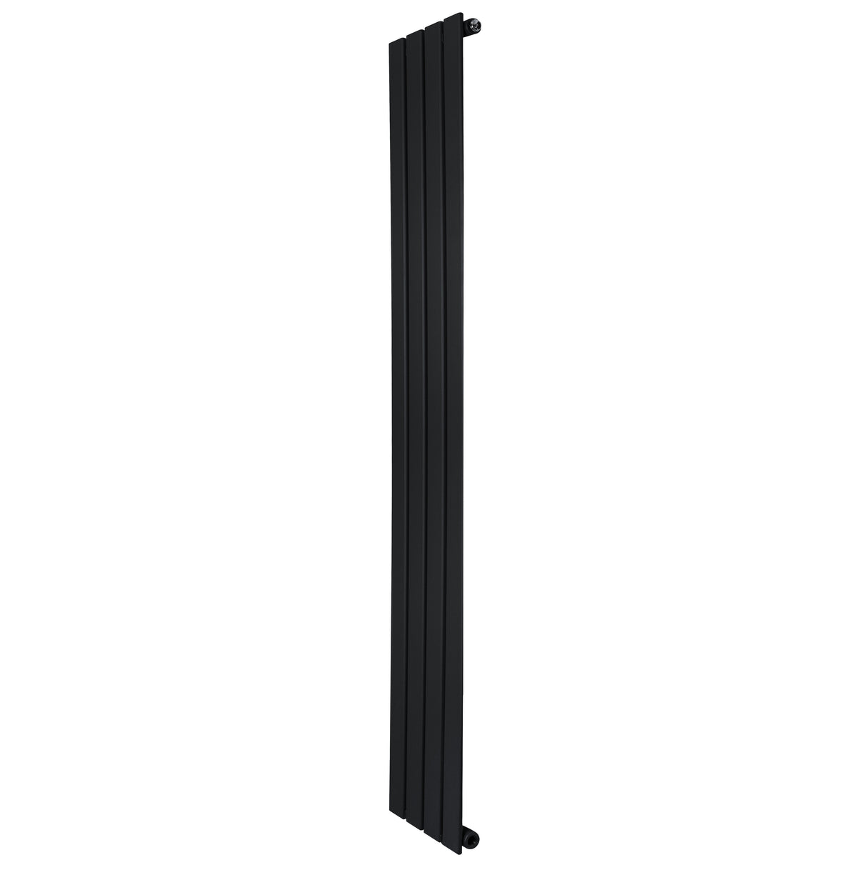 Zwarte designradiator met vlakke panelen, 1 kolom, afmetingen 1600 x 280 mm, strak en modern ontwerp, ideaal voor elke ruimte