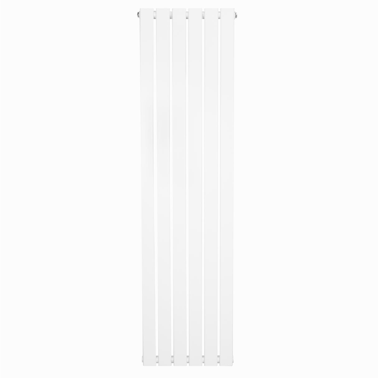 Witte design radiator met vlakke panelen en één kolom, 1600 x 420 mm, met een strakke, moderne uitstraling en gladde afwerking